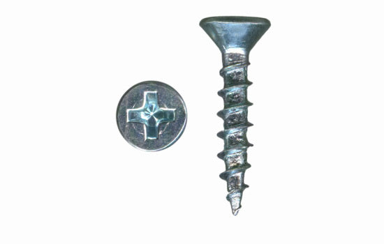 MCFPT586LH-50C - #6 x 5/8" Flat-large Head Phillips Zinc Tapping Coarse Screw for Hinge & Slide Applications (9592) - 50C per Box