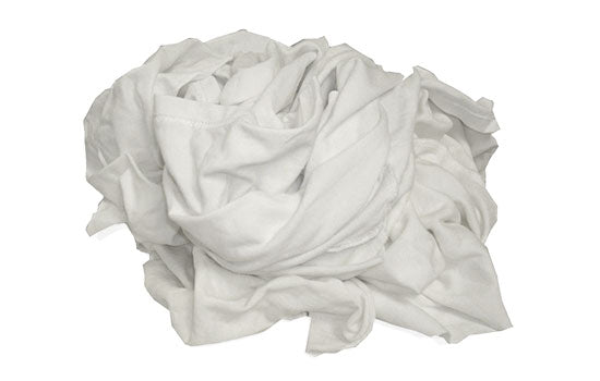 MCRAG10NEW - White Knit Material No Seams Rags - 10lb/box
