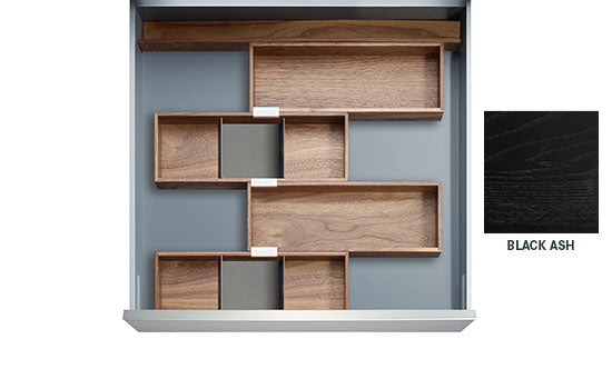 MILAN-BLK *KIT* - 12" Black Ash Milan Drawer Insert Kit for Drawer Widths 15-1/2" to 18"
