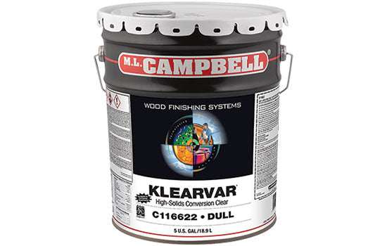 MLC-C116622-5 - 5 Gallon Solvent Based Interior Clear Dull KlearVar Post Catalyzed Conversion Varnish <mark>Order Catalyst C1431 Separately</mark> <mark>Additional Hazmat Fees May Apply</mark>