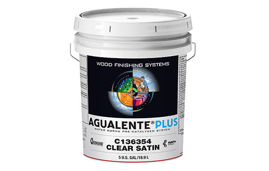 MLC-C136354-5 - 5 Gallon Water Based Interior Agualente Plus Clear Satin Pre-Catalyzed Lacquer