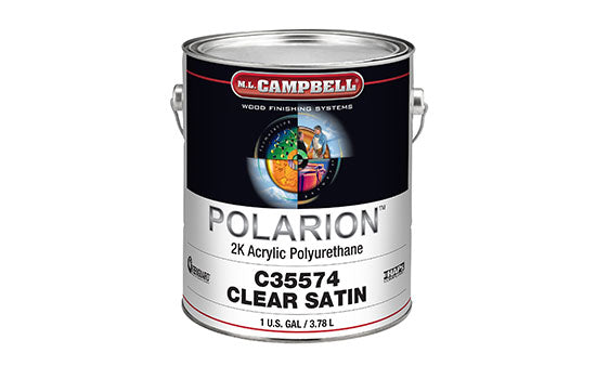 MLC-C35574-1 - 1 Gallon Solvent Based Interior Clear Satin Polarion Polyurethane <mark>Order Catalyst C36577 Separately</mark> <mark>Additional Hazmat Fees May Apply</mark>