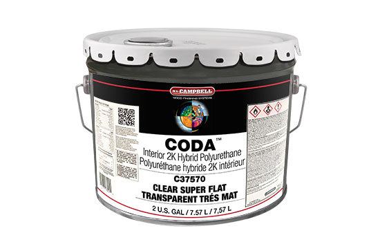 MLC-C37570-2 - 2 Gallon Solvent Based Interior Clear Super Flat Coda 2K Hybrid Polyurethane <mark>Order Catalyst Separately</mark> <mark>Additional Hazmat Fees May Apply</mark>