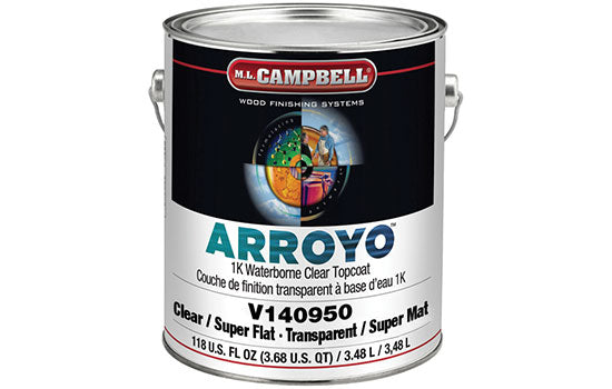 MLC-V140950-1 - 1 Gallon Water Based Interior Arroyo 1K Super Flat Clear Acrylic Urethane