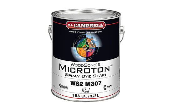 MLC-WS2M307-1 - 1 Gallon WoodSong Solvent Based Red Microton Spray Dye Stain <mark>Additional Hazmat Fees May Apply</mark>