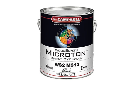 MLC-WS2M312-1 - 1 Gallon WoodSong Solvent Based Black Microton Spray Dye Stain <mark>Additional Hazmat Fees May Apply</mark>
