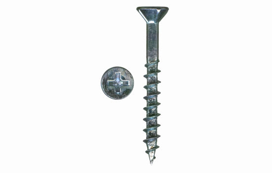 NIB2129-5C - #9 x 2-1/2" Flat-nibbed Head Phillips Zinc Coarse Screw for Assembly Installation (1183) - 5C per Box