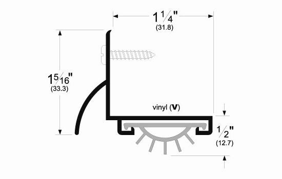 P210DV36 - 36" Bronze Door Shoe with Rain Drip for 1-1/4" Doors
