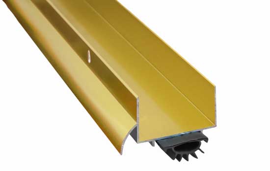 P216BDGV36 - 36" Brass Door Shoe with Rain Drip for 1-3/4" Doors