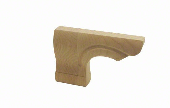 PED-L-AL - 6-1/8" x 6-1/8" x 4"H Unfinished Alder Left Pedestal Foot
