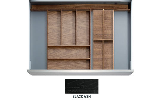 PHIL-BLK *KIT* - 18" Black Ash Philadelphia Drawer Insert Kit for Drawer Widths 21-1/2" to 24"