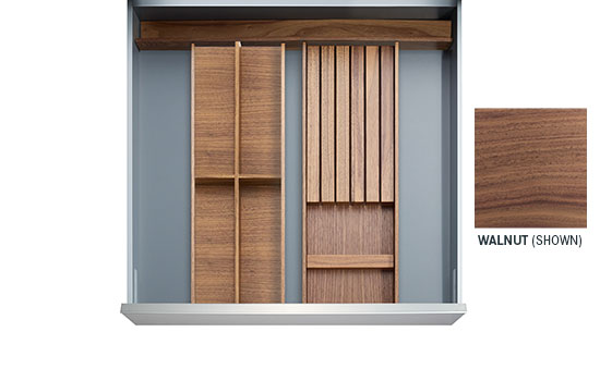 PORTLAND-WAL *KIT* - 12" Walnut Portland Drawer Insert Kit for Drawer Widths 15-1/2" to 18"