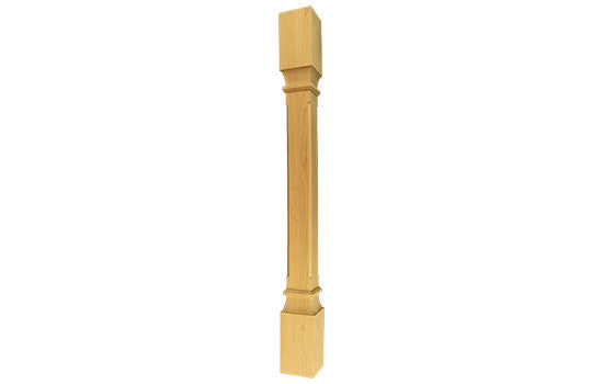 POST-S-RW - 3-1/2"W x 35-1/4"H Square Style Unfinished Rubberwood Post