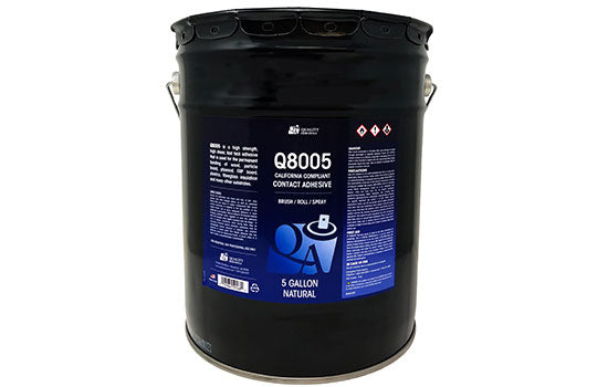QA80-05CL - 5 Gallon Pail Clear Solvent Based Contact Adhesive <mark>Additional Hazmat fees may apply. Orders with this item added are not eligible for Mar/Apr 2021 Free Shipping promotion.</mark>