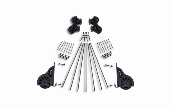 QG200.08 - Black Standard Rolling Ladder Hardware Kit without Brakes