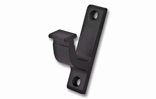QG301.08 - Black Vertical Mount Rolling Hook Style Rail Mounting Bracket For Rolling Ladders