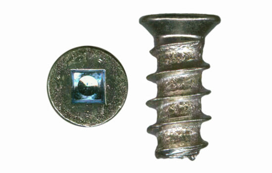 QS10589 - 6.3mm x 13mm Flat Head Square Nickel Euro Screw (10589)
