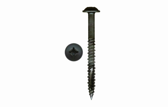 QS11982 - #14 x 3" Washer Head Phillips Black Double Auger Hi-lo Screw for Installation Applications