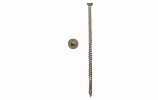 QS13344 - #10 x 5" Flat Head Square Ultraguard Type 17 Coarse Screw for Assembly Applications