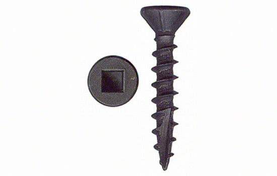 QS13361 - #8 x 1-1/8" Flat-nibbed Head Square Black-waxed Type 17 Coarse Screw for Assembly Applications