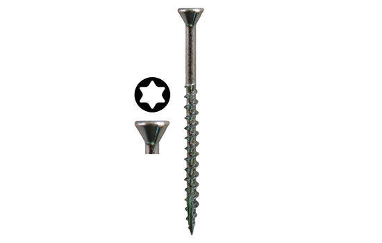 QS13979 - #8 x 3" Flat-nibbed Head Torx Drive Zinc Type 17 Coarse Screw for Cabinet Assembly (13979) - 2M per Box