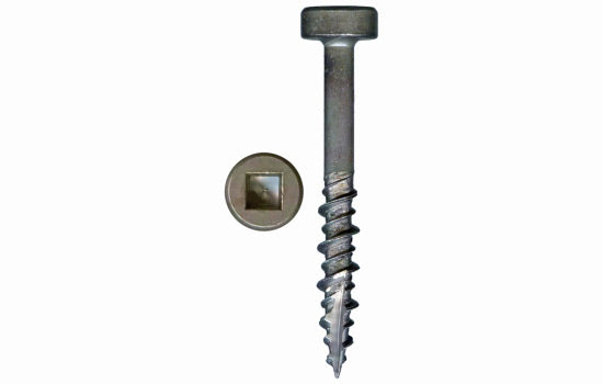 QS4085 - #7 x 1-1/2" Pan Head Square Plain Type 17 Hi-lo Screw for Faceframe Applications (4085) - 7M per Box