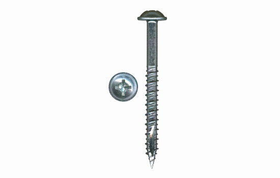 QS8214 - #14 x 2-1/2" Washer Head Phillips Zinc Double Auger Hi-lo Screw for Installation Applications (8214) - 15C per Box