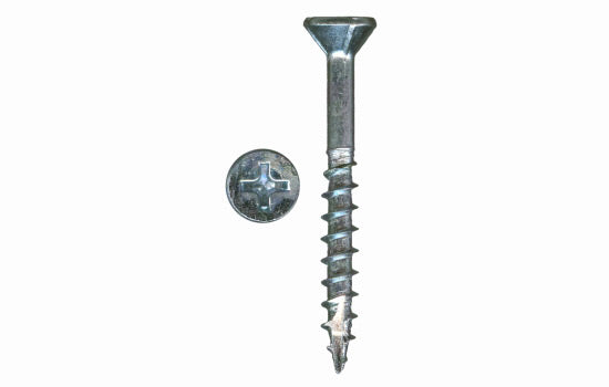 QS9011 - #8 x 2-1/4" Flat-nibbed Head Phillips Zinc Type 17 Coarse Screw for Assembly Applications (9011) - 3M per Box