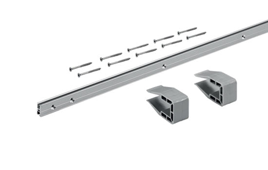 SL9209.225 - 98-7/16" Length Aluminum Single Hettich Slideline M Track for Inset or Overlay