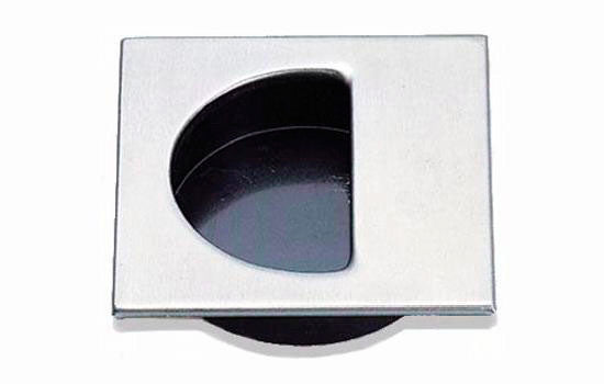SP35S - 44mmL Stainless Mortise Pull w/Black Plastic Backing