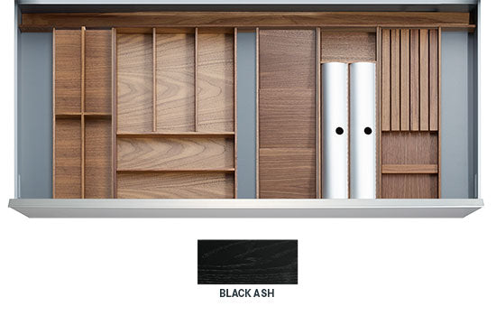 TOKYO-BLK *KIT* - 36" Black Ash Tokyo Drawer Insert Kit for Drawer Widths 39-1/2" to 42"