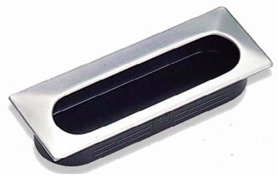 UT105S - 4-1/8"L Black/Satin Recess Pull
