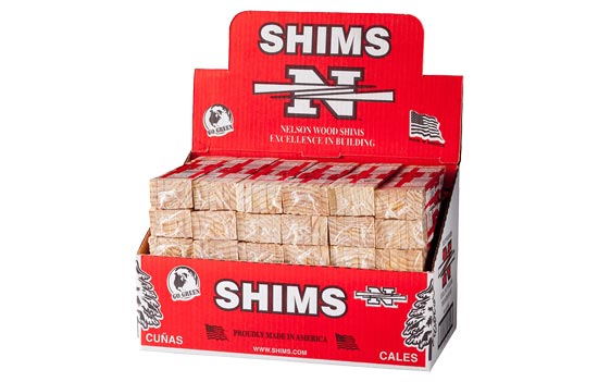 WOODSHIMS - 1-1/2" x 8" Tapered Wood Shims - 36 Packs per Box