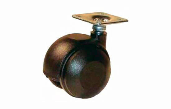 WT1525 - 2" Diameter Black Twin Plate Caster