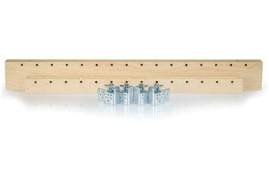 XB550W - 4 each 2-1/2" x 58-5/8" Maple Pilasters with 20 Metal Brackets