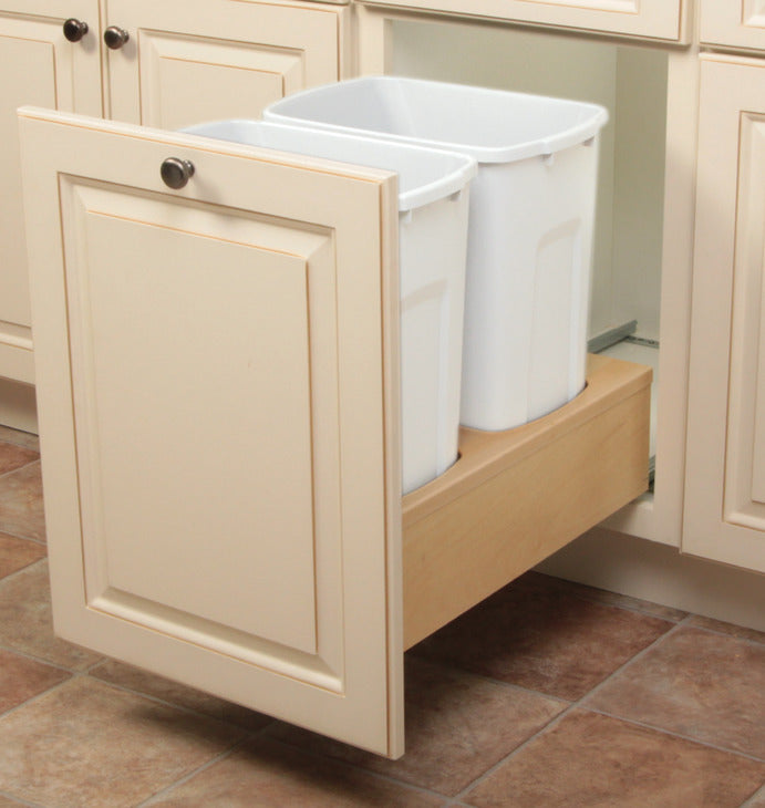 Waste Bin Pull-Out, KV Wood Frame, Bottom Mount, Double