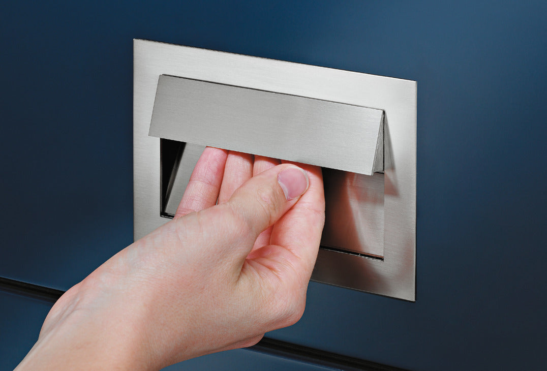 Inset Handle, Stainless Steel Look, Zinc