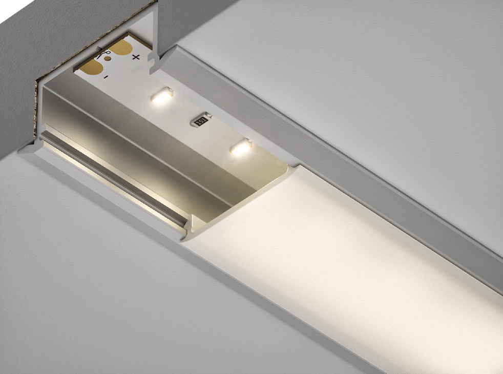 Profile for recess mounting, HÃ¤fele Loox5 Profile 1107, for LED strip lights