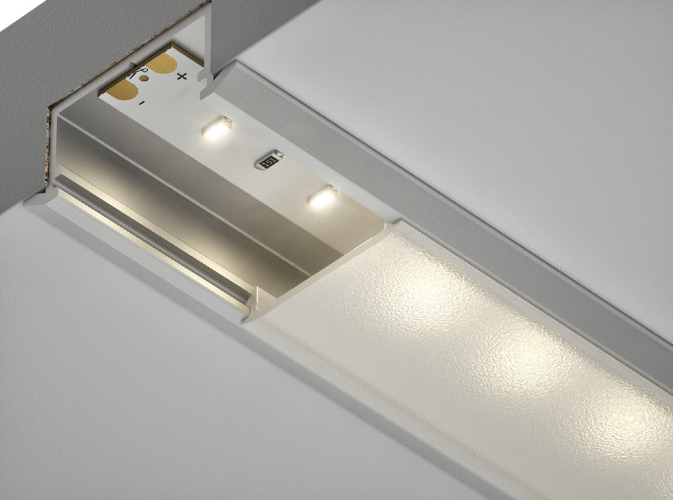Profile for recess mounting, HÃ¤fele Loox5 Profile 1107, for LED strip lights