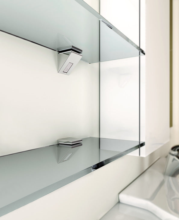 Shelf support with clamp, Wall Fixing, for Glass Shelves, Kalabrone Mini