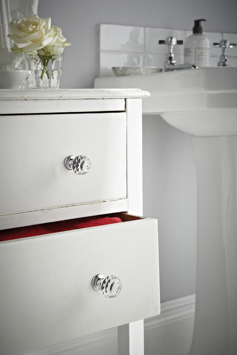 Knob, Clear Crystal & Zinc