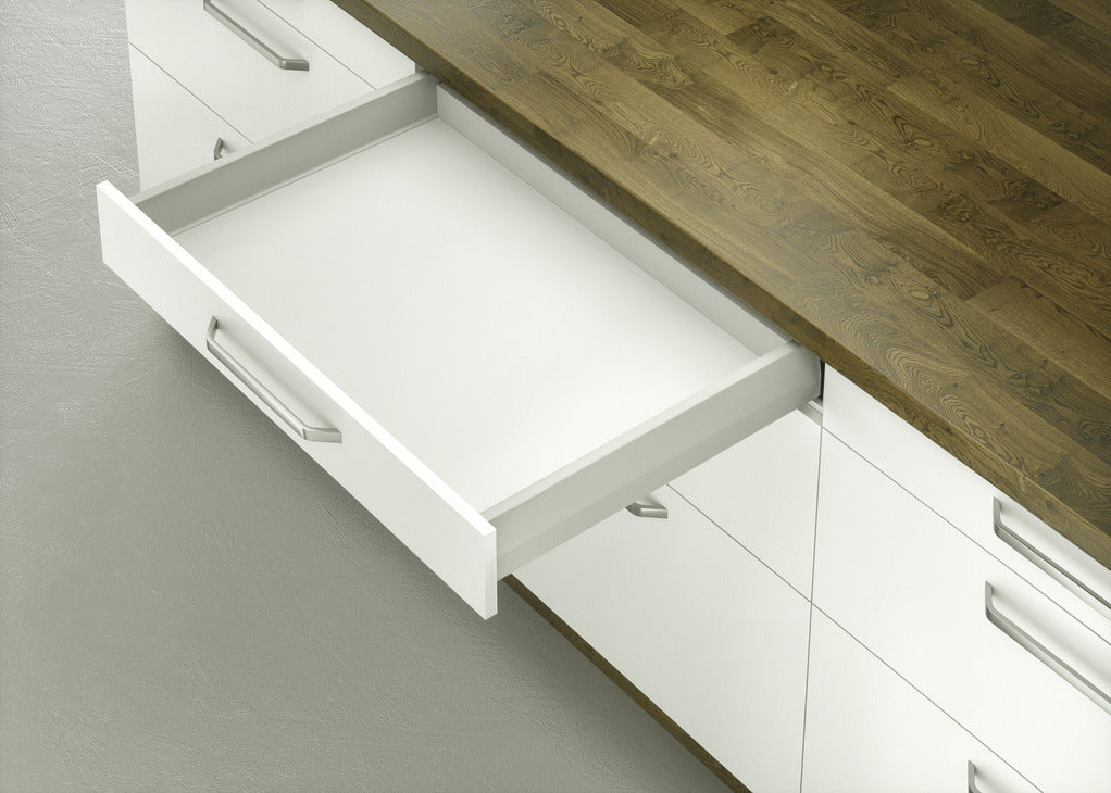 Side Profiles, HÃ¤fele Matrix Box P70, drawer side height (3 5/8") 92 mm, load bearing capacity (154 lbs) 70 kg
