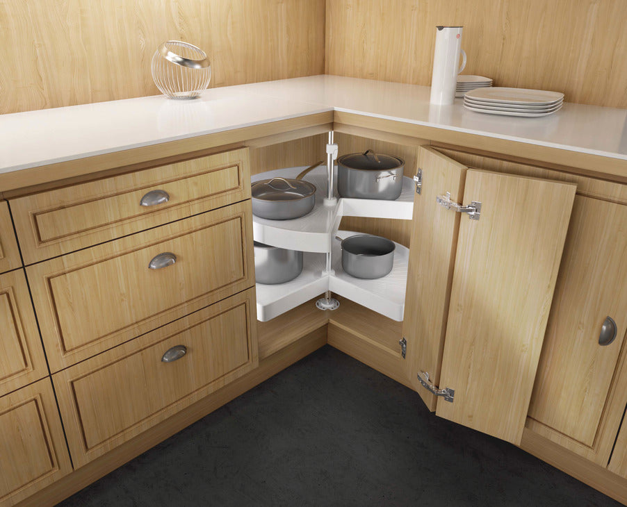 Lazy Susan Set, Kidney Shaped, Plastic, Two-Tray