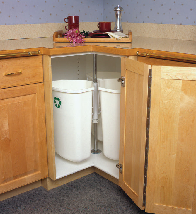 Corner Recycling Bin, KV, Triple Bin
