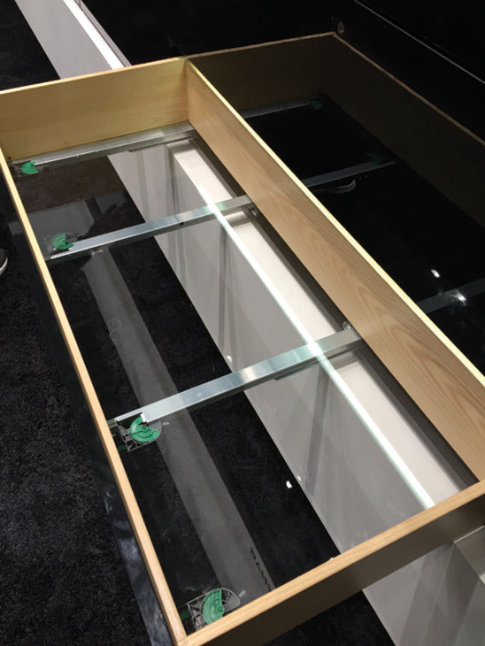 Concealed Drawer Slide, for Base Panel Mounting, Full Extension, Dynapro 40 kg