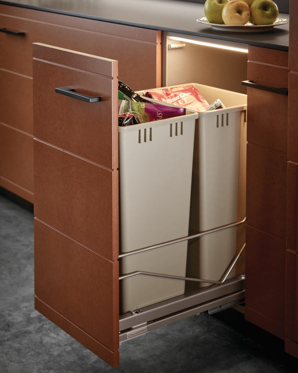 Waste Bin Pull-Out, KessebÃ¶hmer Double Bottom Mount