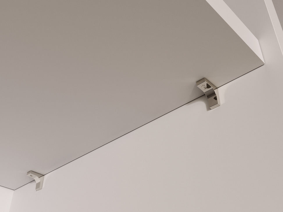 Shelf support, for wooden shelves, zinc alloy, with 2 grooves, load bearing capacity 15.6 kg per item