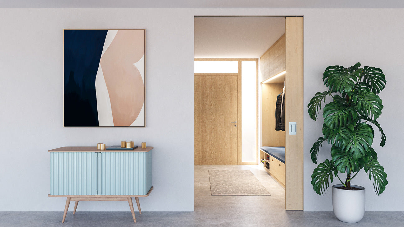 Sliding door fitting, Hawa Porta 100 HMT, set with running track