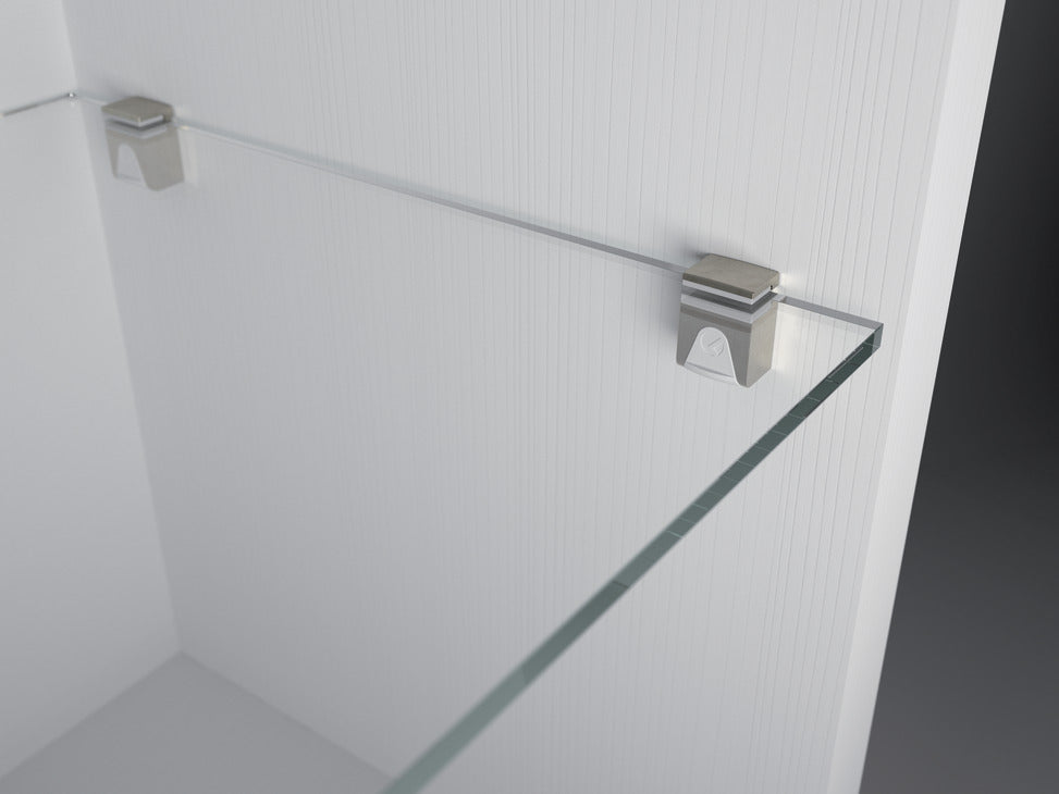 Shelf Support, Clamp Design, for Glass Shelves, Kubic