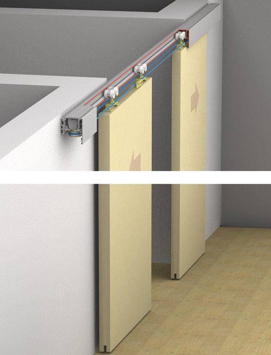 Sliding Door Hardware, Hawa Divido 100 H / Porta 60/100 H/HC -Synchro, set